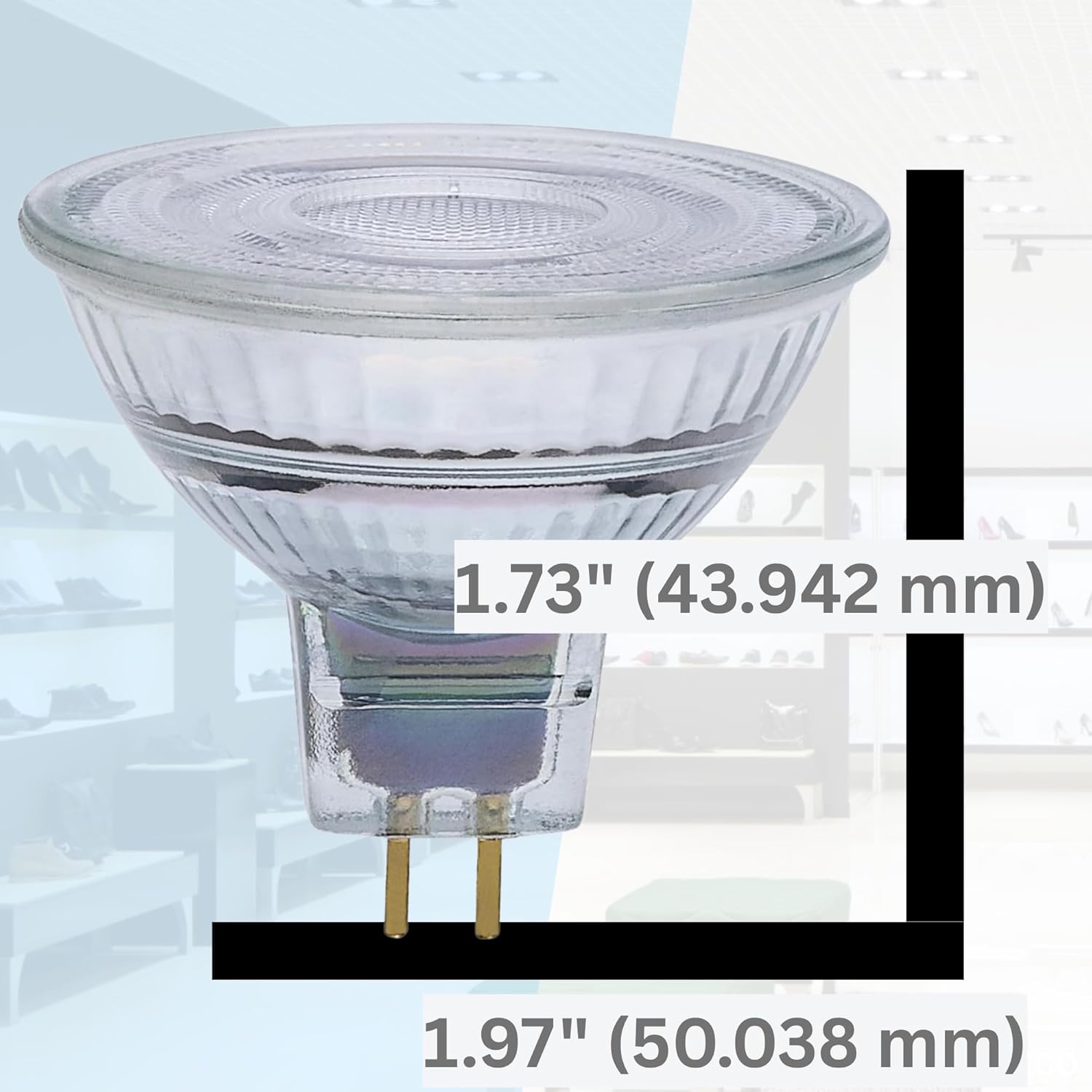 Satco LED MR16 Floodlight 5.5W 50W Equivalent 4000K Cool White 90+ CRI 36° Beam GU5.3 Bi-Pin Base 12V Dimmable Clear Finish – Part S12368 (12 Pack)