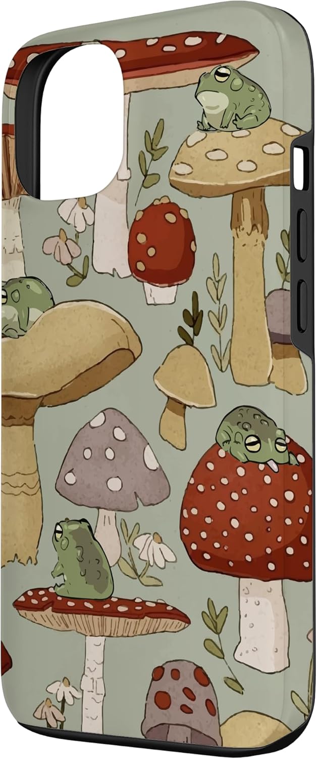Cute Cottagecore Frog and Mushroom Vintage Case for iPhone 13 - view 2