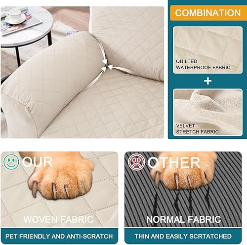 Miniatura 3 de Turquoize Fundas impermeables para sillas reclinables, acolchadas, elásticas, para sillas reclinables, 4 piezas, para sillas reclinables, de ancho