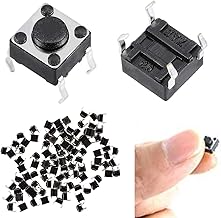 Youmile 100個タクトボタンスイッチ6x6x4.5mm 4ピンDIPマイクロパネルPCBモーメンタリータクタイルタクトプッシュボタンスイッチ