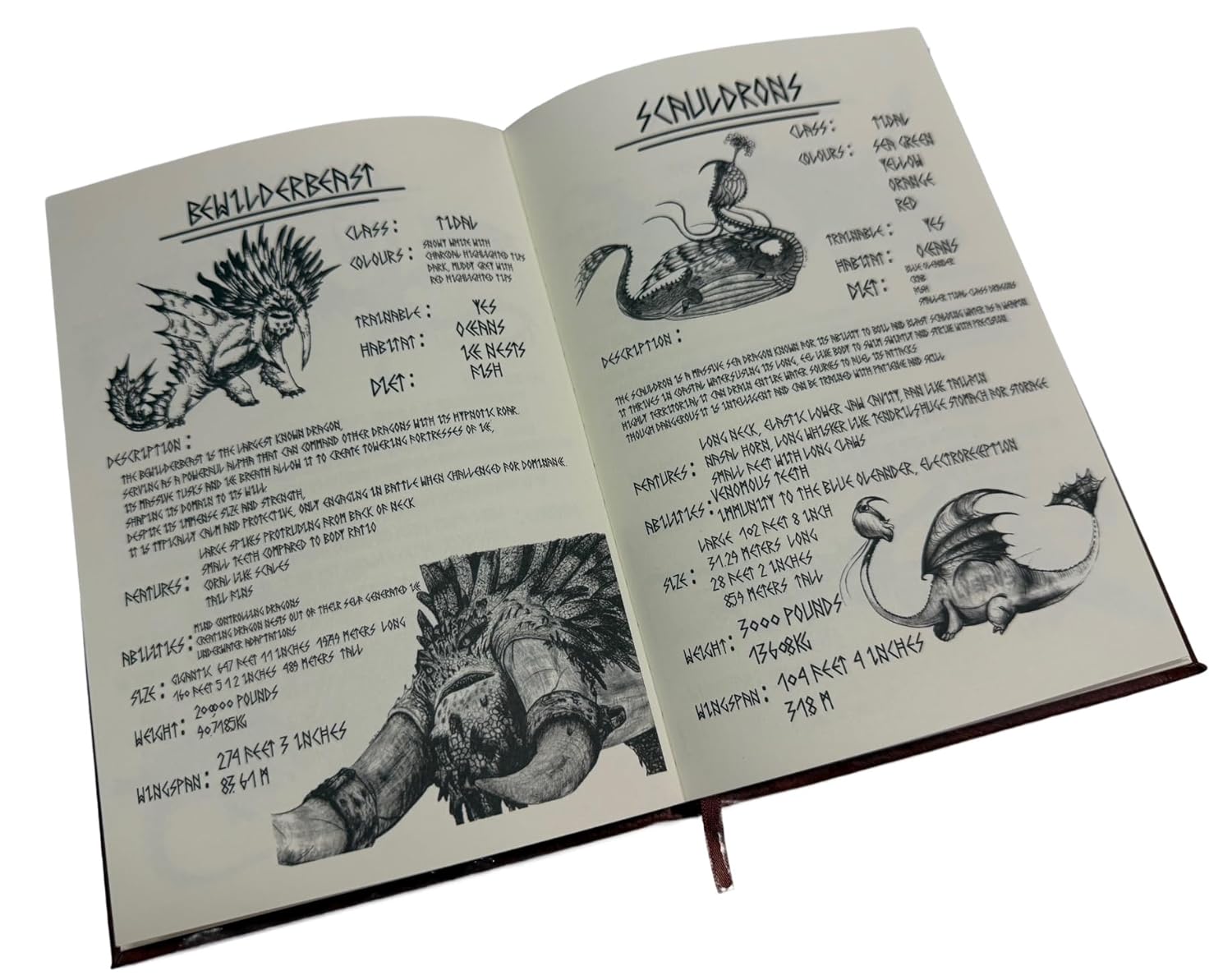 Costumeteers Bork the Bold Dragon Manual Replica Book Viking Fantasy Cosplay Berk Journal Prop HTTYD Faux Leather Cover Printed Pages Brown      Unknown Binding