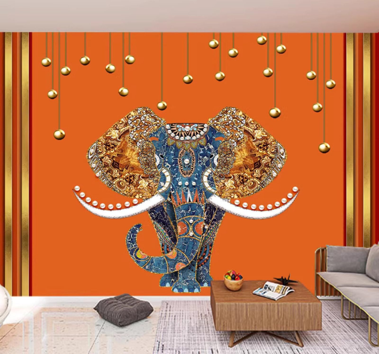 Art Luxury Elephant Minimalist Unique 3D Wallpaper Easy Install Feature Office Living Room Sofa Bedroom TV Background Wall Decoration-350cm×256cm