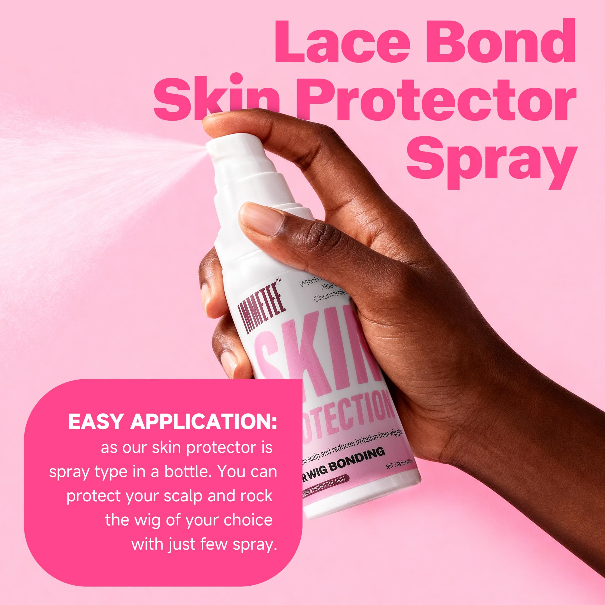 immetee Wig Bond Protección para la piel, pegamento para pelucas, protector del cuero cabelludo para pegamentos para pelucas de encaje y adhesivos capilares. 100 g/3,38 fl. oz.