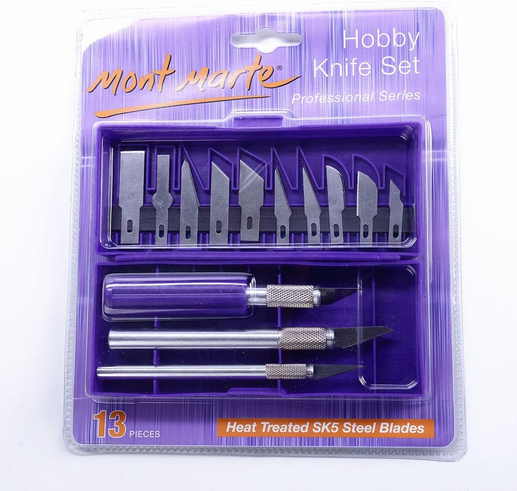 Hobby Knife Set (13 Pieces, Silver)