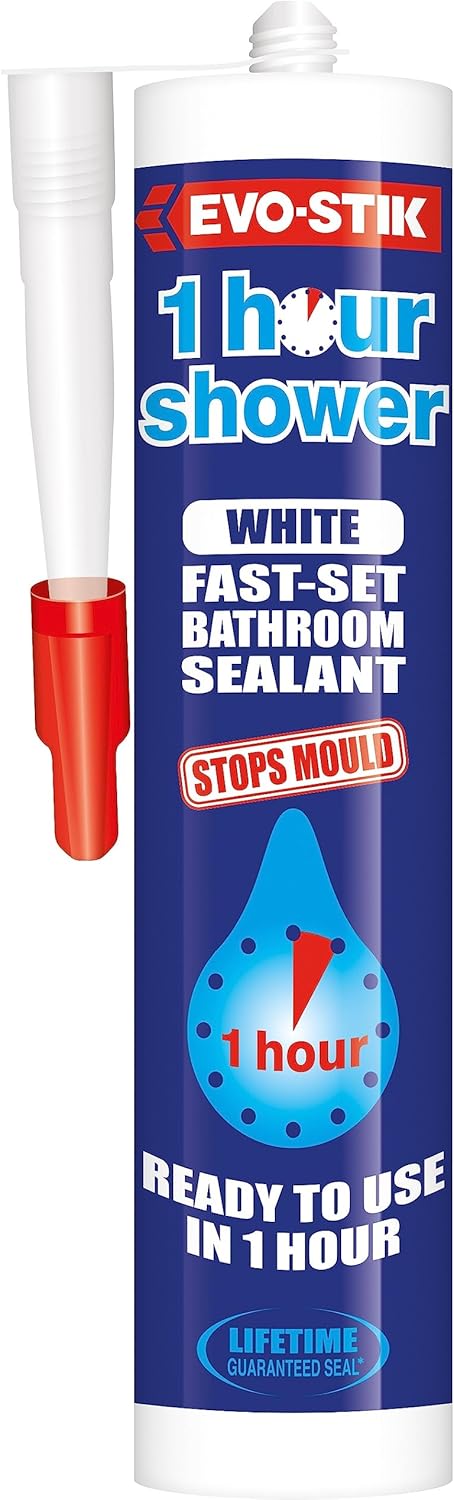 EVO-STIK 1 Hour Shower Bathroom Sealant, Fast Setting, Ready to Use in ...