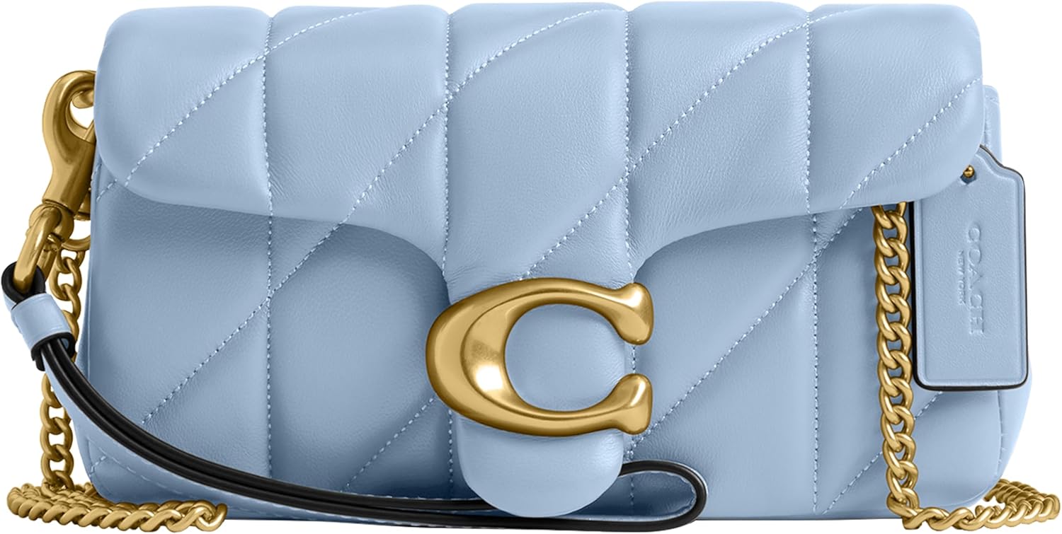 Coach Quilted Pillow Leather Tabby Wristlet Bluebell Chain Bluebell