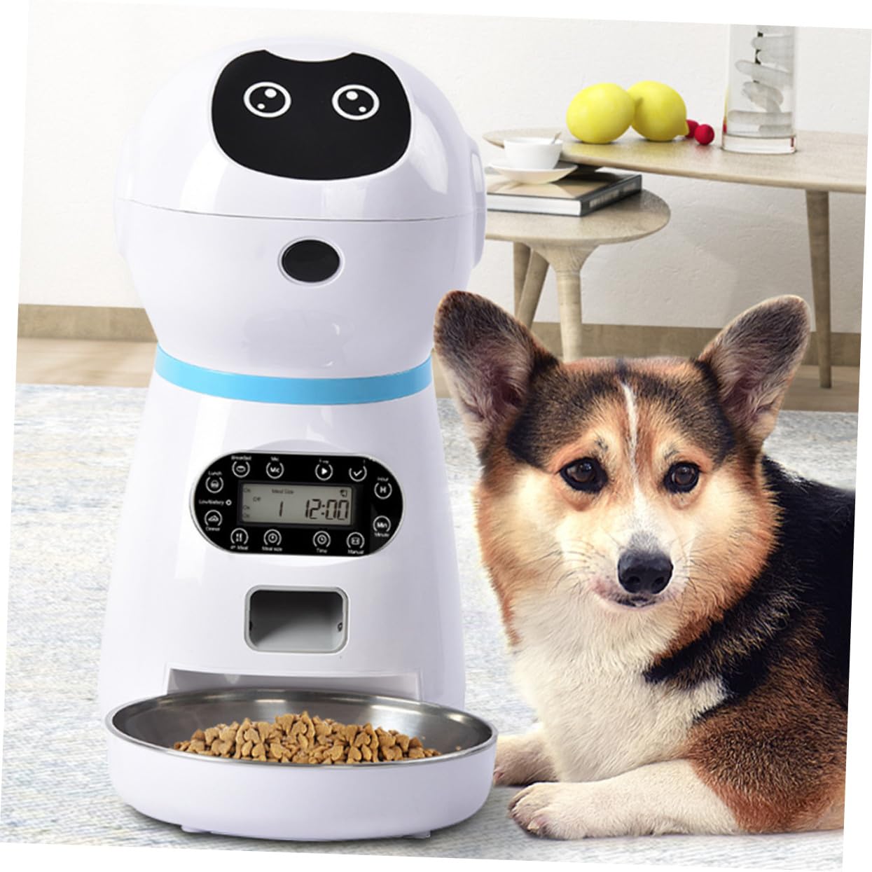 SUPVOX Comedero Automático Inteligente para Mascotas con Temporizador Digital, Acero Inoxidable 3.5l, para Gatos y Perros, Alimentación Programada En Casa y Tienda