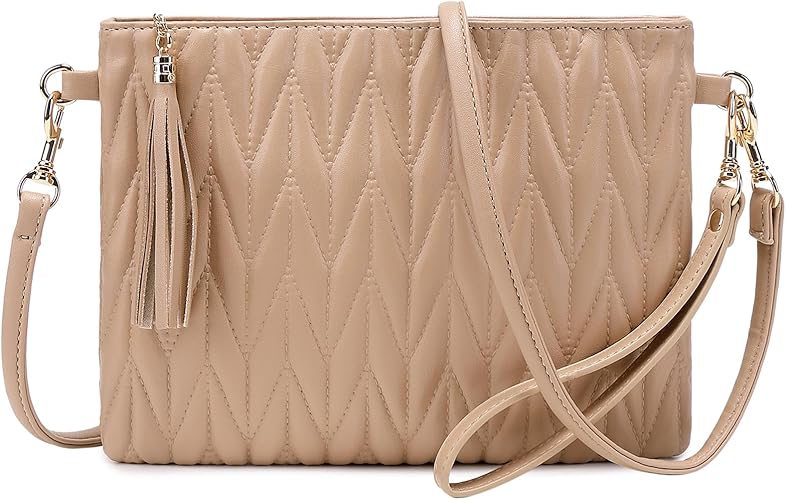 CYHTWSDJ Trendy Vegan Leather Shoulder Purses, Clutch Wallet with Wristlet Strap,Small tassel Crossbody Bags for Women (White): Handbags: Amazon.com