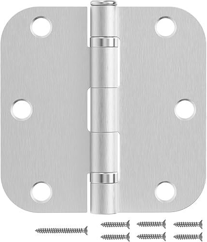 Vista 13 de Bisagras de puerta de latón pulido de 3.5 pulgadas, bisagras de puerta doradas, paquete de 30 esquinas de radio de 5/8 pulgadas, bisagras de puerta