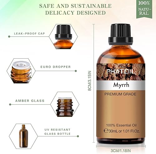 Vista 115 de PHATOIL Aceite esencial de sándalo de 3.3 fl oz, aceites esenciales puros de aromaterapia para difusor, humidificador, relajación, aceites