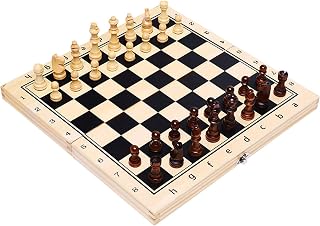 Chess Wooden Handmade International Set Foldable Portable Family Party Game Board Games for Adults Unforgettable Board Game (Color : Beige Size: 34x34x2.5cm) (Beige 39x39x2.5cm)
