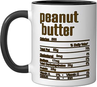 Thanksgiving Christmas Peanut Butter Nutrition Fact Ceramic Mug, Black/White