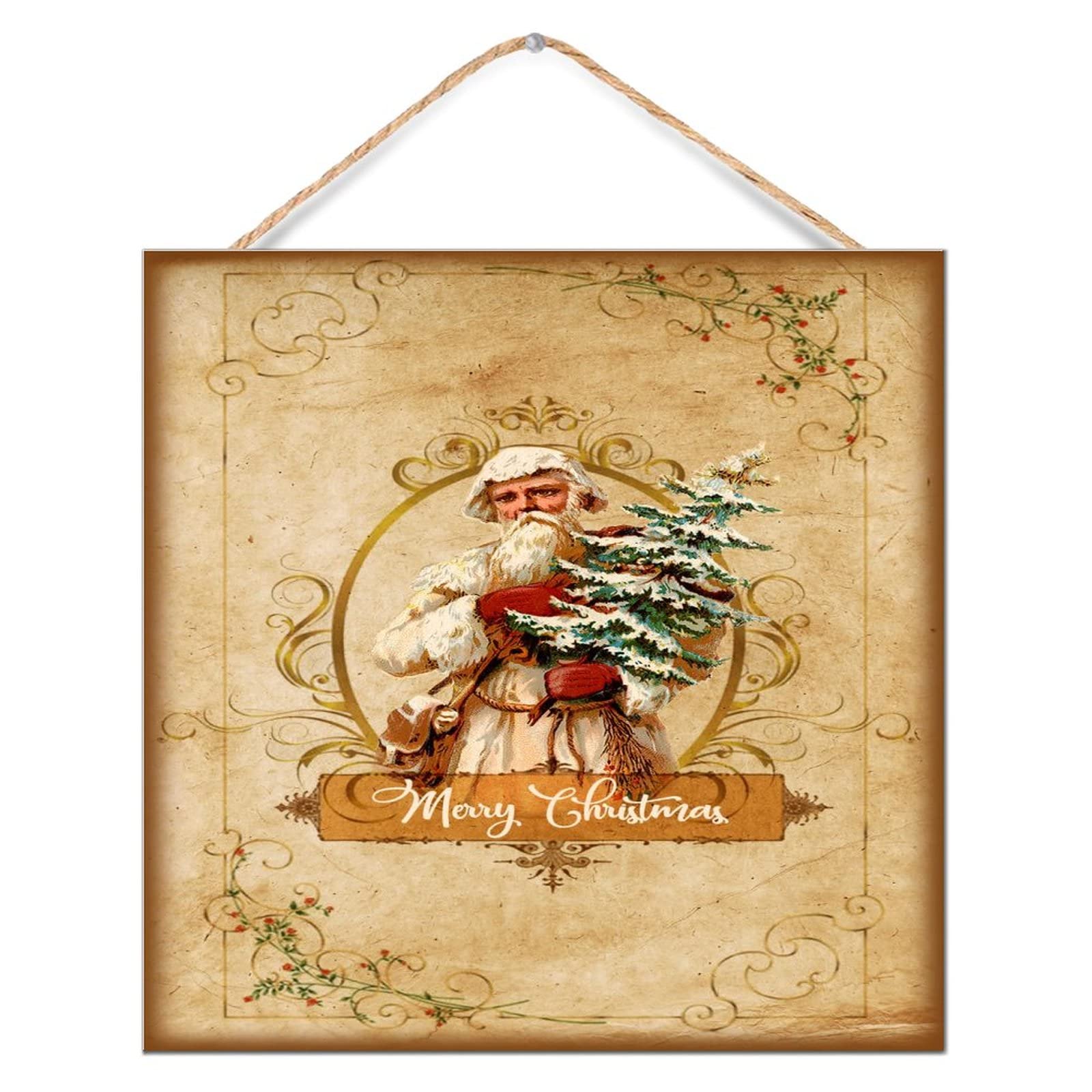 Décoration murale Santa en bois pour rompre la monotonie hivernale