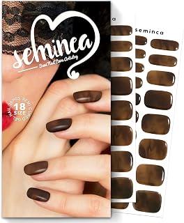 Semi Cured Gel Nail Strips-Salon Quality Press on Work Nails,Office Chic & Professional,Long Lasting Wear for Party & Daily,Works with Any UV/LED Lamps(Espresso)
