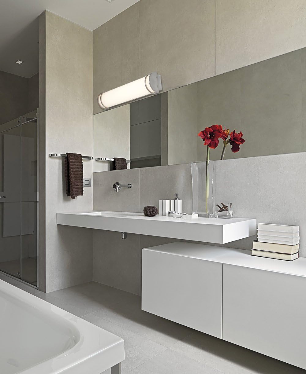 TOP оƒƒERS Hamilton Hills New Flush Mount Brushed Nickel Modern Frosted Bathroom Vanity Light Fixture | Contemporary Sleek Dimmable Design | Vertical or Horizontal LED Tube Wall Sconce | 3000K Warm White 24 Bеѕt Dеаl Hamilton Hills New Flush Mount Brushed Nickel Modern Frosted Bathroom Vanity Light Fixture | Contemporary Sleek Dimmable Design | Vertical or Horizontal LED Tube Wall Sconce | 3000K Warm White 24