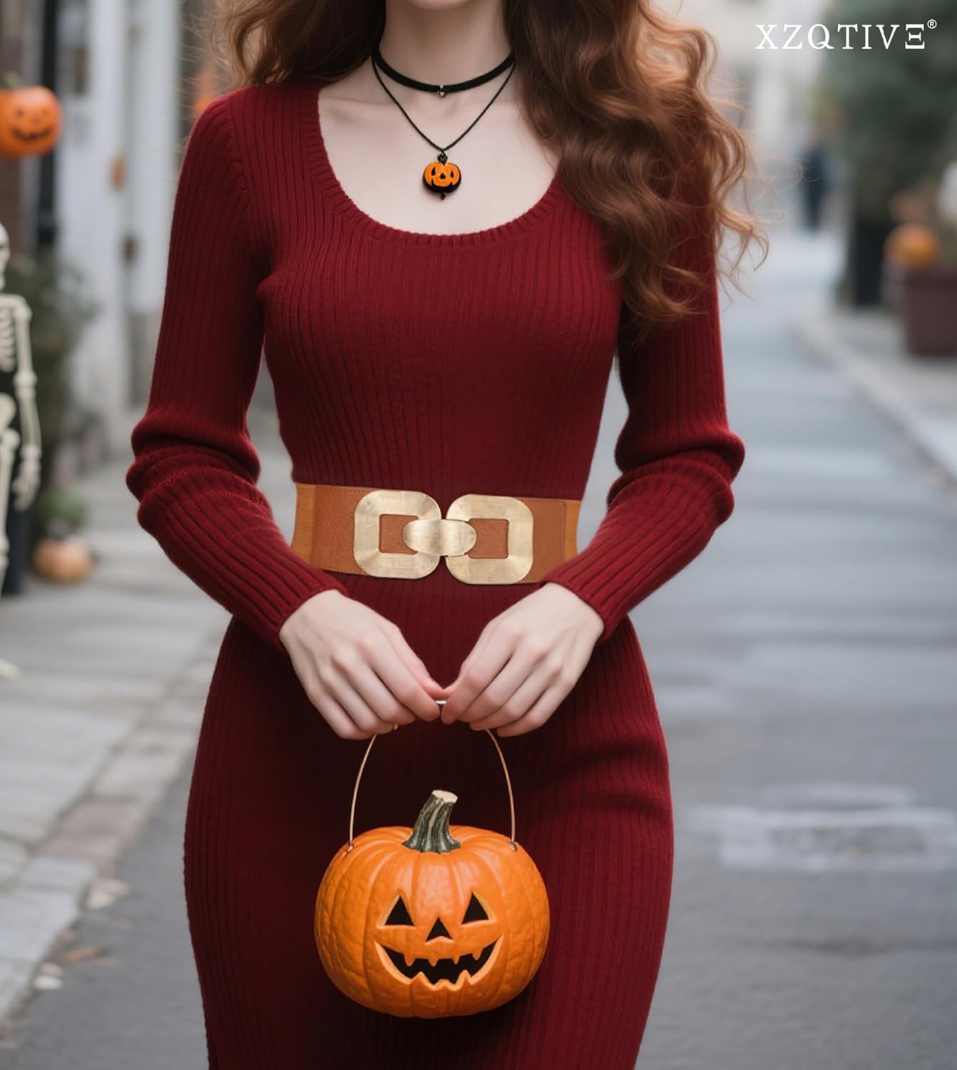 XZQTIVE Women Wide Elastic Belts for Dress Fashion Stretchy Waist Belts for Ladies with Gold Buckle - Image 2