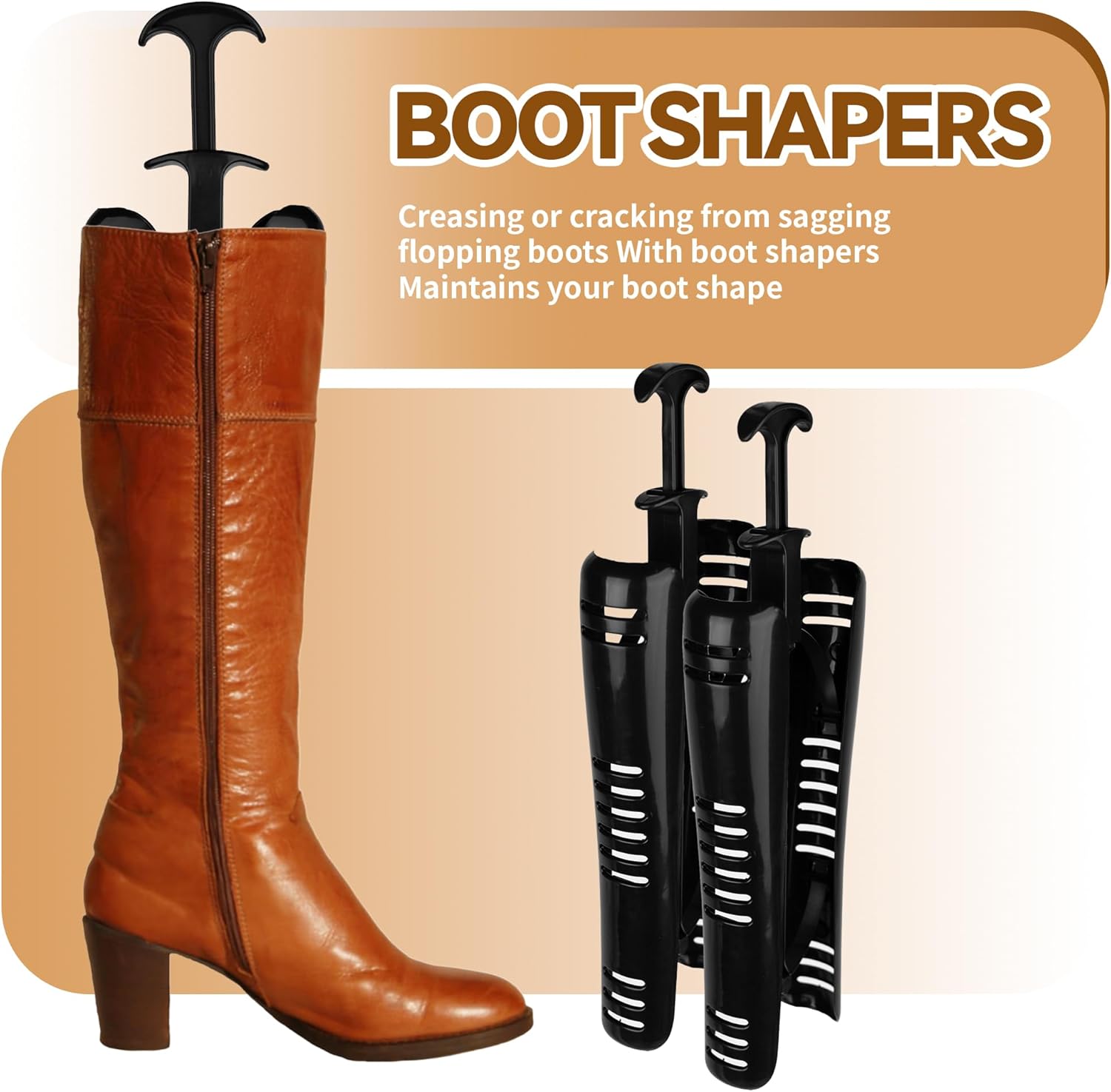 4 Pairs Boot Stretcher Tree Shapers Calf Stretcher,Shape Holders for Cowboy and Tall Boots Shape - Image 3