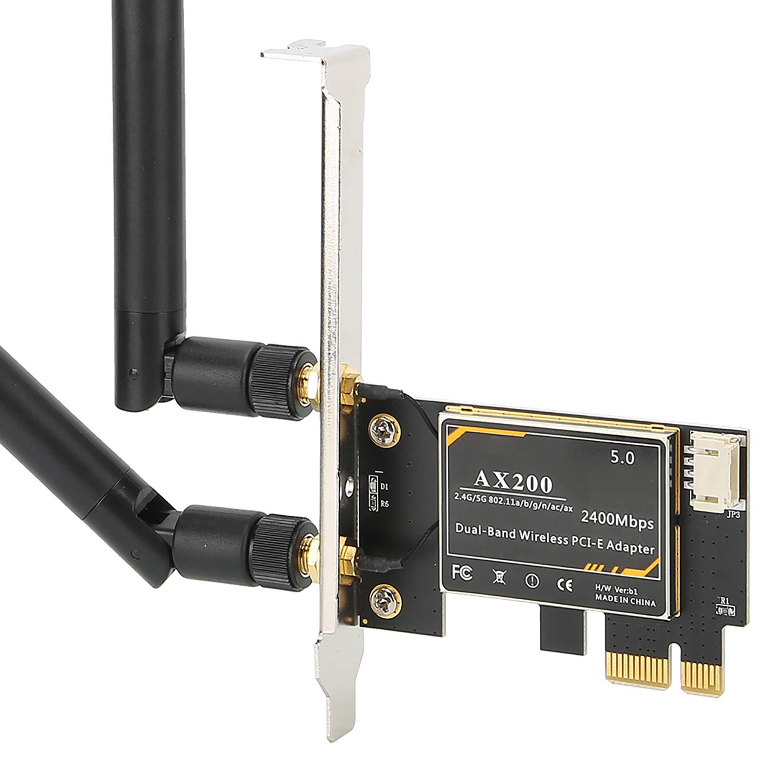 Scheda di rete wireless 3000 Mbit/s WiFi 6, AX200 5G 2,4G Dual Band PCI Express con 2 × Antenna per 10 (64 bit) per Linux per Chrome per 5G Bluetooth 5.1 Bluetooth 5.1 Bluetooth