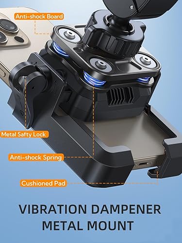 Miniatura 3 de Soporte para teléfono de bicicleta antivibración militar 2025 universal para motocicleta de motocicleta para scooter eléctrico, montaña, motocross,