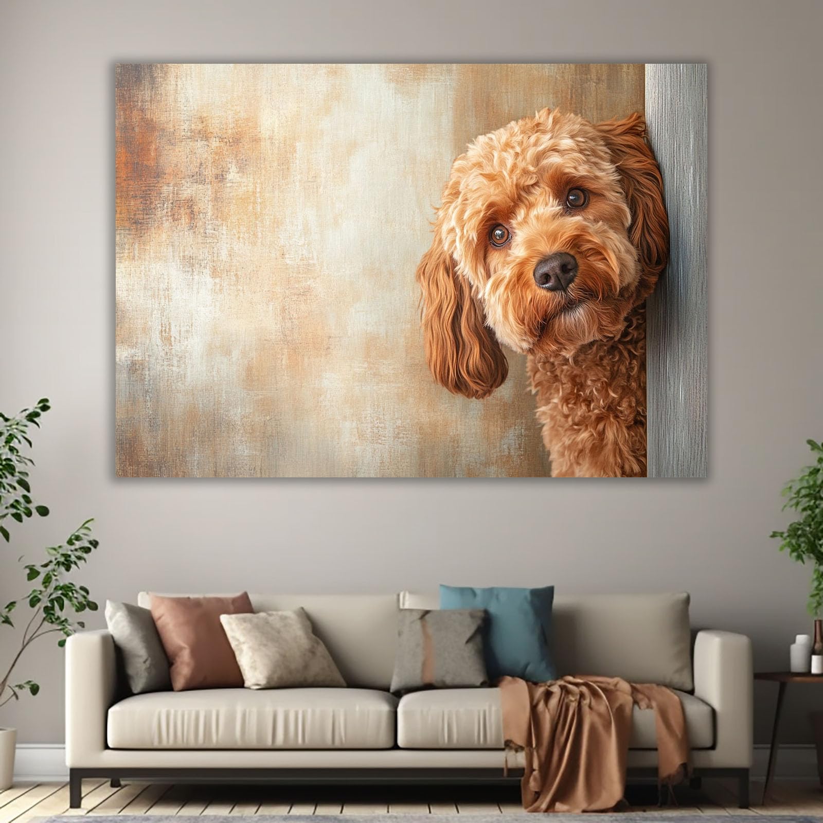 AMXBZC Obrazy Zwierząt Pokój Dziecięcy Urocze Zabawne Zwierzęta Nowoczesna Sztuka Ścienna Plakat Do Salonu Wystrój Domu Łazienka Obrazy(Brown-60x90cm Oprawione