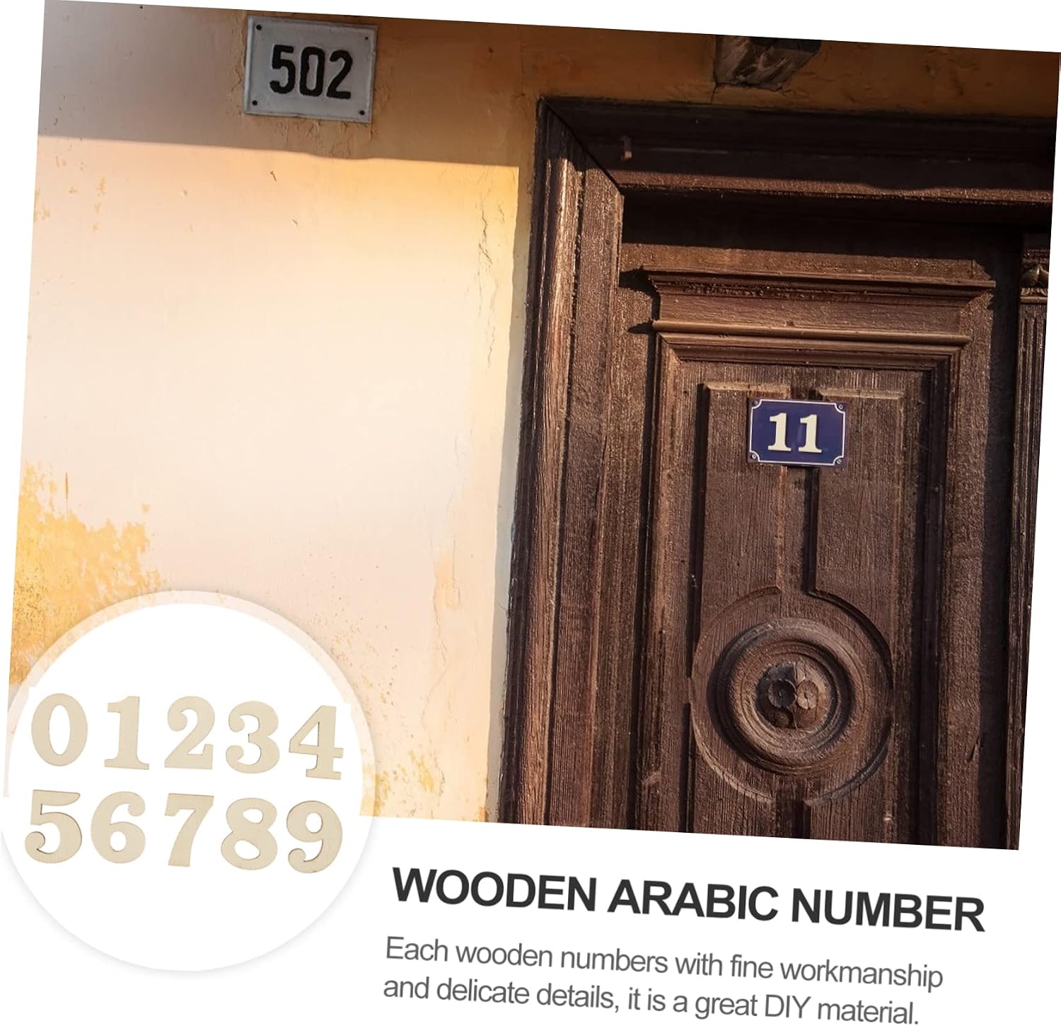 DIY Wooden Arabic Numbers 100Pcs for Clock Wall Decoration Craft