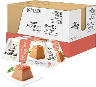 モンプチ Jams 三文鱼 慕斯剪裁 入口即化的奢华果冻酱 57克x2餐x12个(1盒) 湿猫粮