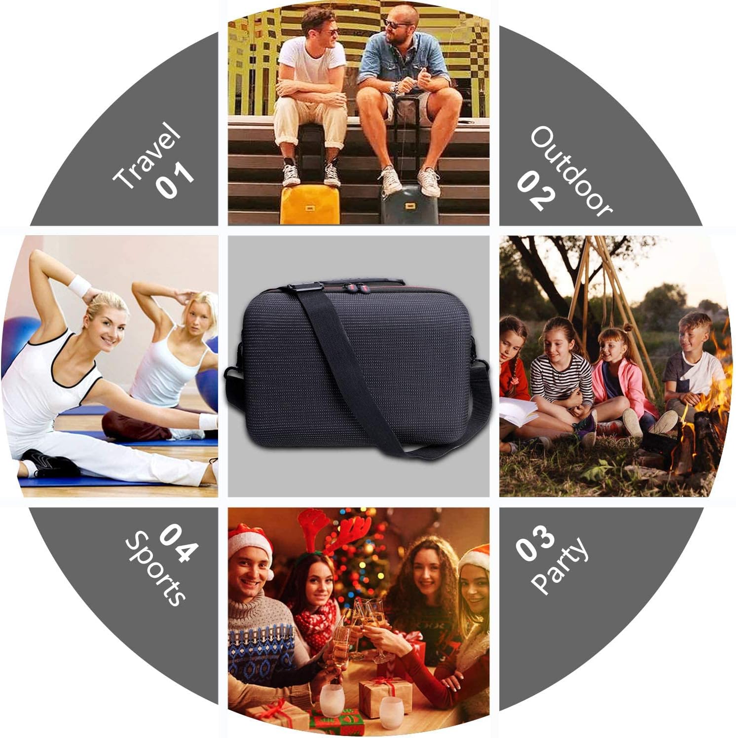 XANAD Travel Case for Sonos Move 2/1 Smart Portable Bluetooth Speaker with Shoulder Strap - Carrying Storage Bag