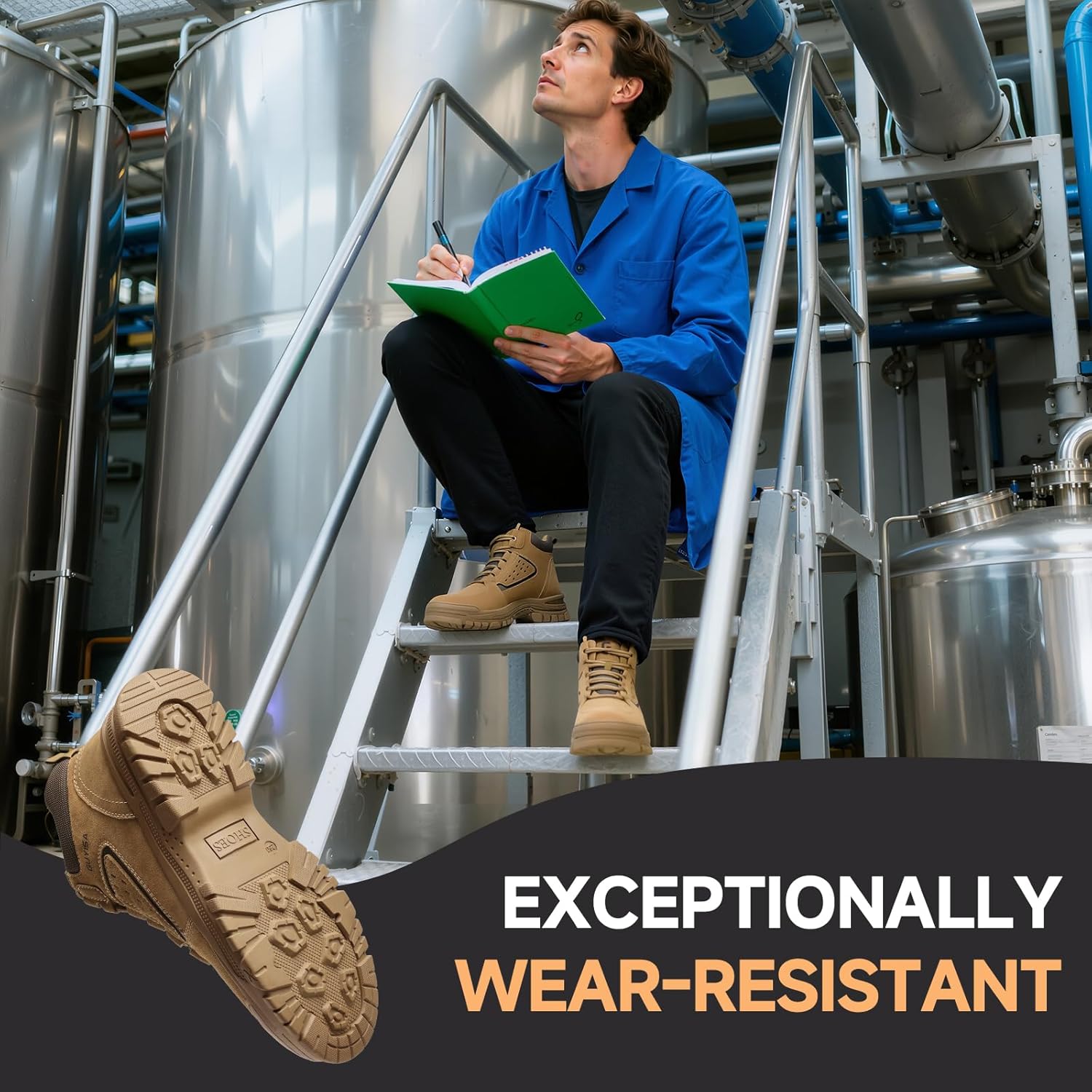 Steel Toe Boots for Men Lightweight Work Boots for Men High Top Safety Boot with Kevlar Puncture-Resistant Midsole Comfortable Industrial Work Shoes Splash-Proof Botas De Trabajo para Hombre - Image 4