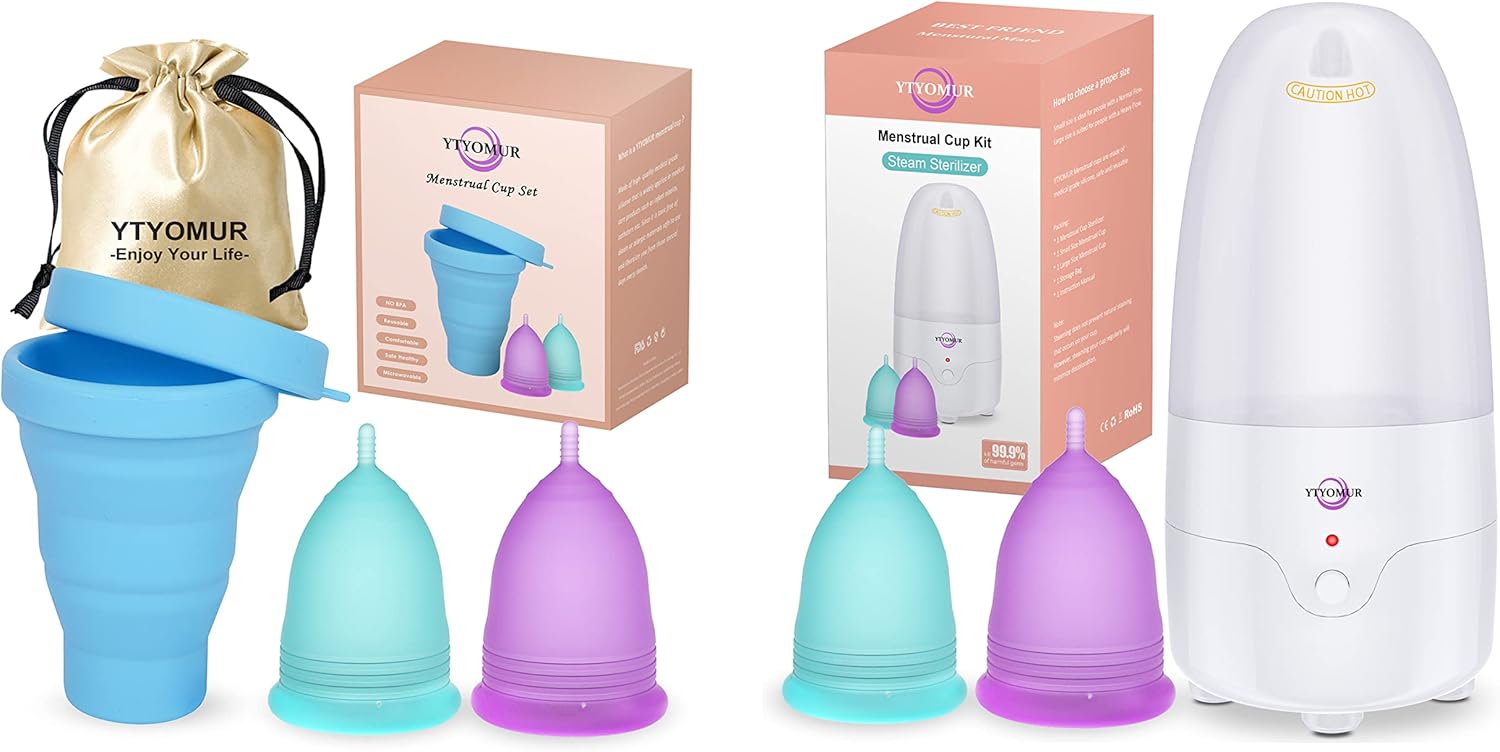 YTYOMUR Menstrual Cups Sterilizer Kit Come with 2 Reusable