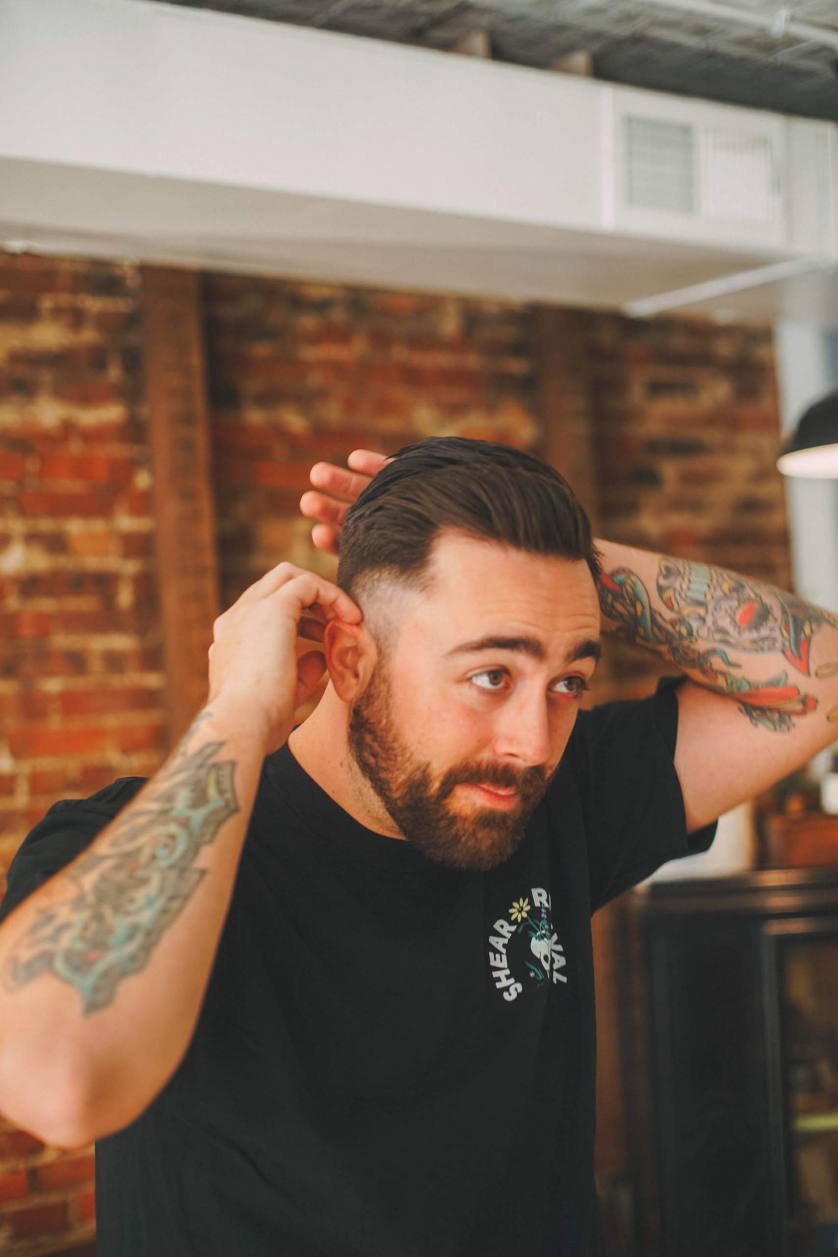 Shear Revival American Gardens - Argilla per capelli a fissazione forte, per uomo, finitura opaca, vegana, a base vegetale, fatto a mano con aloe e burro di karité