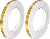 Vista 16 de uxcell 2 calcomanías autoadhesivas de papel de aluminio de 0.2 pulgadas x 164 pies para decoración de huecos, tira de cinta adhesiva impermeable