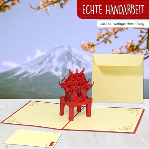 Miniatura 4 de LINPOPUP Tarjeta emergente, emergente tarjeta 3D Asia, tarjeta de felicitación, cupón de viaje Japón Manga, casa de té, N166