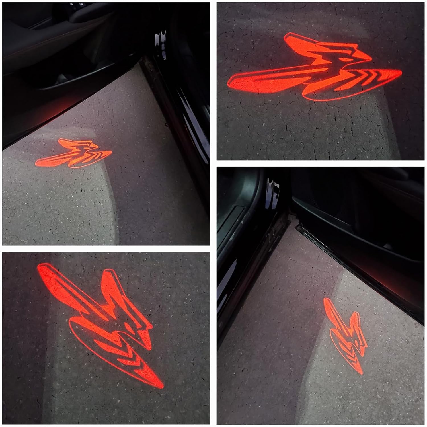 Door Lights Logo Projector Puddle Lights Ultra-Bright Welcome Step Light,Never Fade Puddle Lights Compatible with Dodge Hornet GT R/T Accessories (Red logo)
