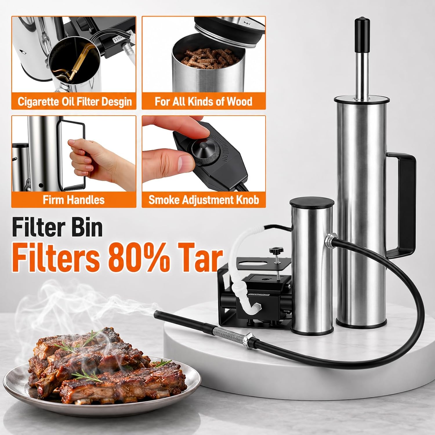 Electric Cold Smoke Generator for Pellet Smokers, Adjustable Air Pump image 2