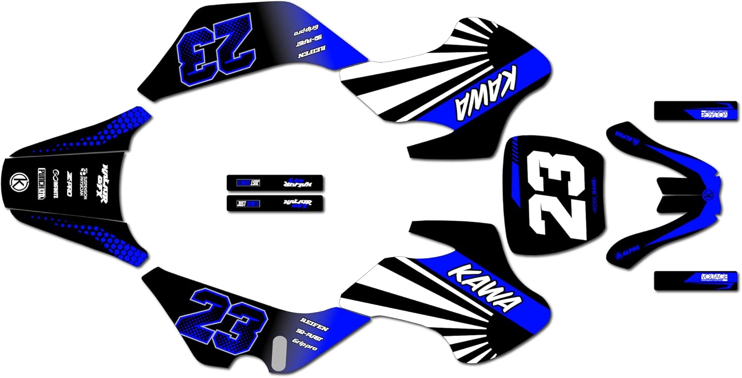 Graphics Kit for Kawasaki KDX50 KDX 50 (All Years) FH Series Green 21 Mil-Dirt bike Custom Racing Graphics Decals Stickers Kit, no-plastics