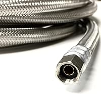 Vista 3 de 25 FT Stainless Steel Braided Ice Maker Hose with 1/4" Comp by 1/4" Comp Connection