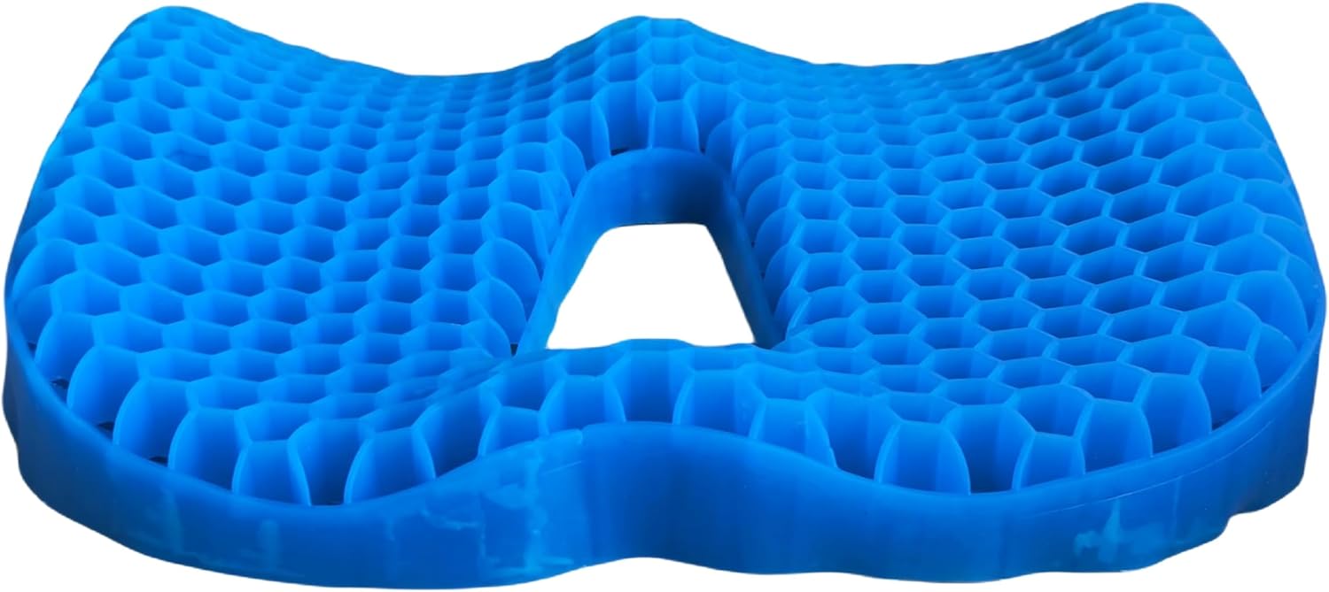 Seat Cushion – Orthopedic Memory Foam Coccyx Pad for Tailbone, Sciatica & Back Pain Relief, Non-Slip Washable Portable Pillow for Office Chair, Car, Stadium, Travel & Home Comfort (Blue)