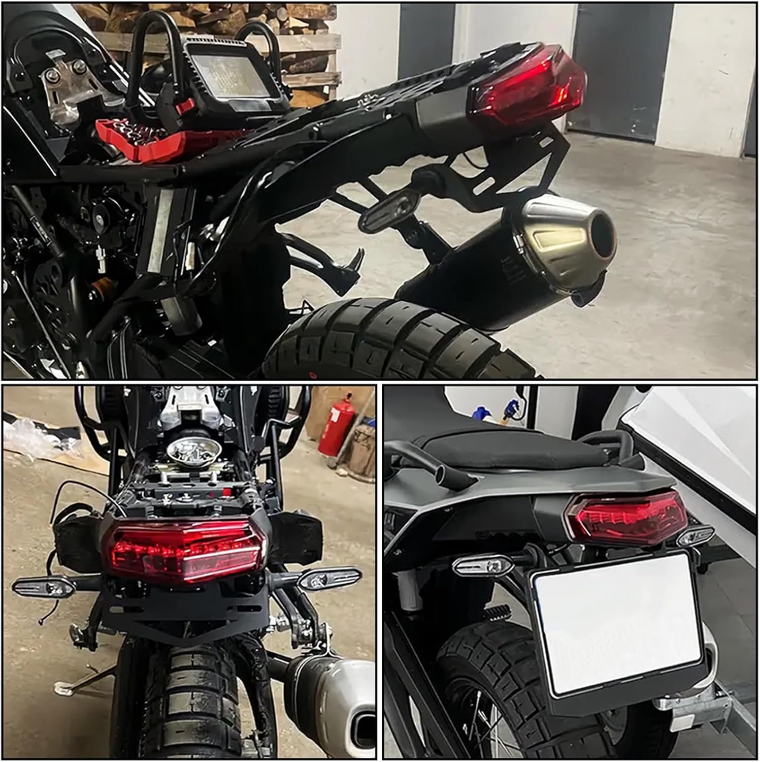 ヤマハ テネレ 700 XTZ 07 2019-2025用 LEDターンライト付きモトナンバープレートホルダー ナンバープレートブラ