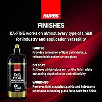 Vista 4 de RUPES 9.DAFINE Pack of 1 1000 ml Yellow D-A Fine High Performance Polishing Compound for Car Detailing & Removing Scratches Removes Fine Defects