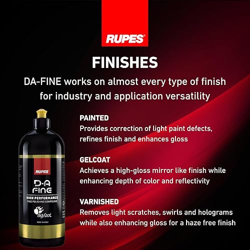 Miniatura 4 de RUPES 9.DAFINE Pack of 1 1000 ml Yellow D-A Fine High Performance Polishing Compound for Car Detailing & Removing Scratches | Removes Fine Defects |