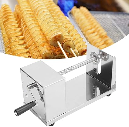 Stainless Steel Potato Slicer Cutter Machine Twister Curly Spiral French Fry Tornado Manual Stainless Steel Twisted Potato Slicer Spiral Vegetable Cutter