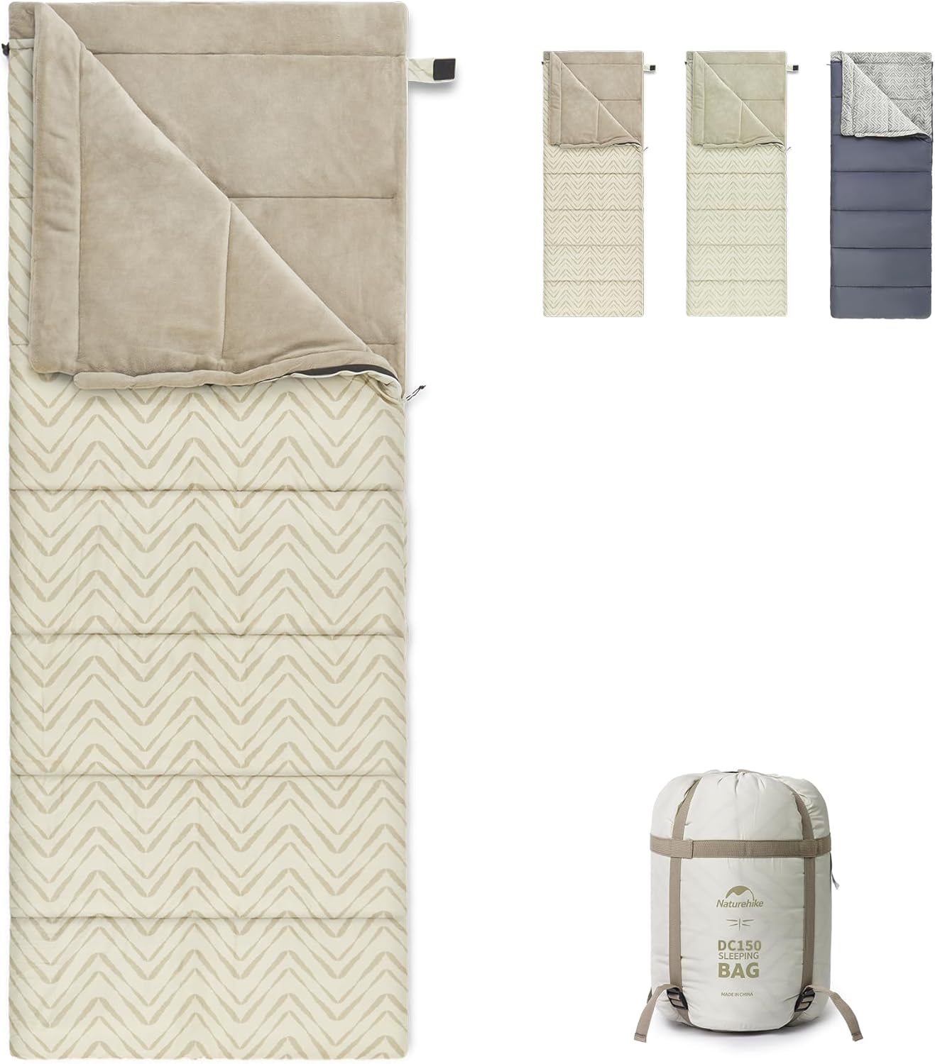 Naturehike Sammy 0 Degree Sleeping Bag with Marine Floating Material, HALLTHY™ Lining Lightweight Sleeping Bags for Adults, 37.4-59℉ Spliceable Double Sleeping Bag for Camping, Hiking, Backp