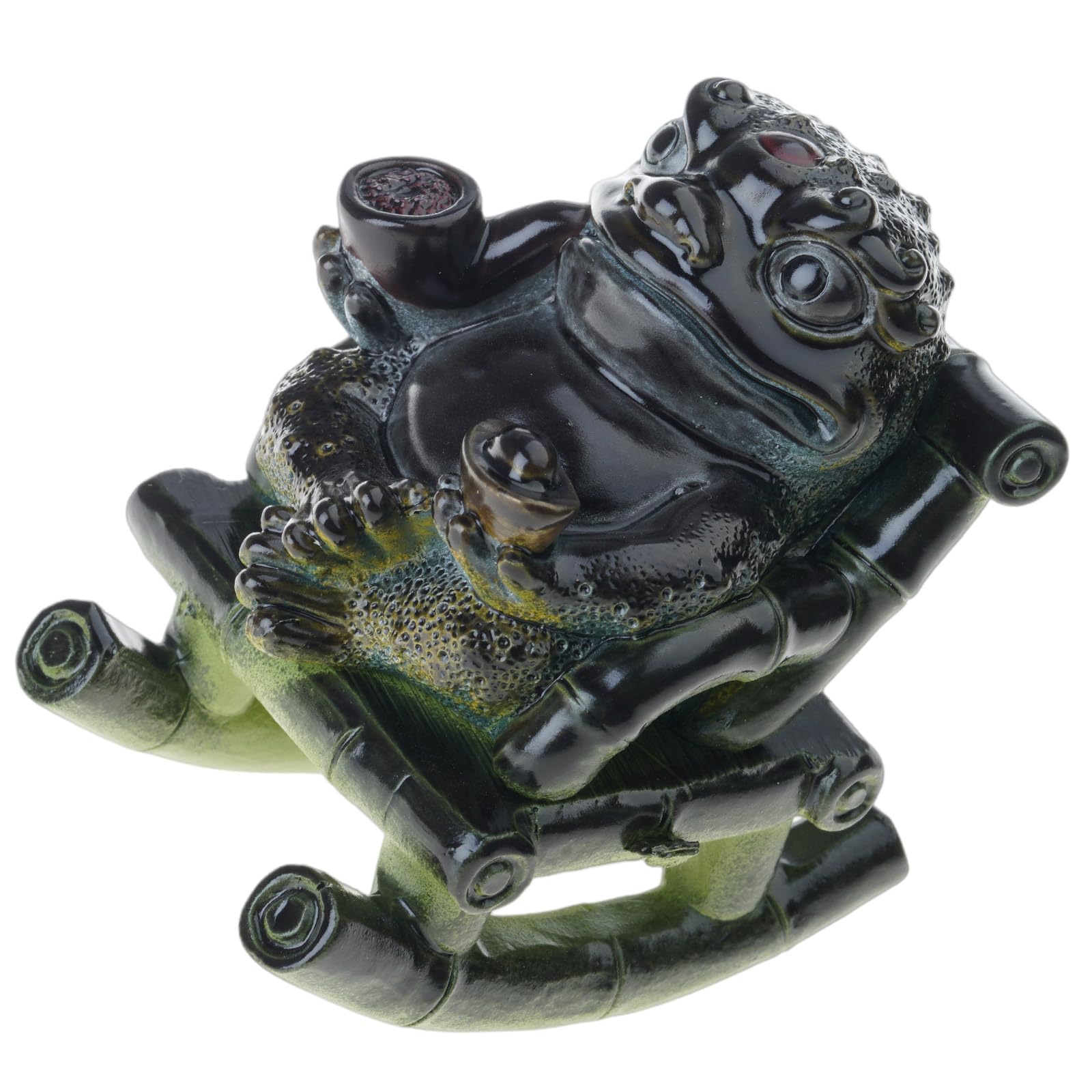 HZBB Resins Rocking Chair Frogs Teas Pet with Exquisites Craftsmanship Temperature Sensitive Color Changing for Home Decors Temperature Sensitive Teas Ceremony Decors