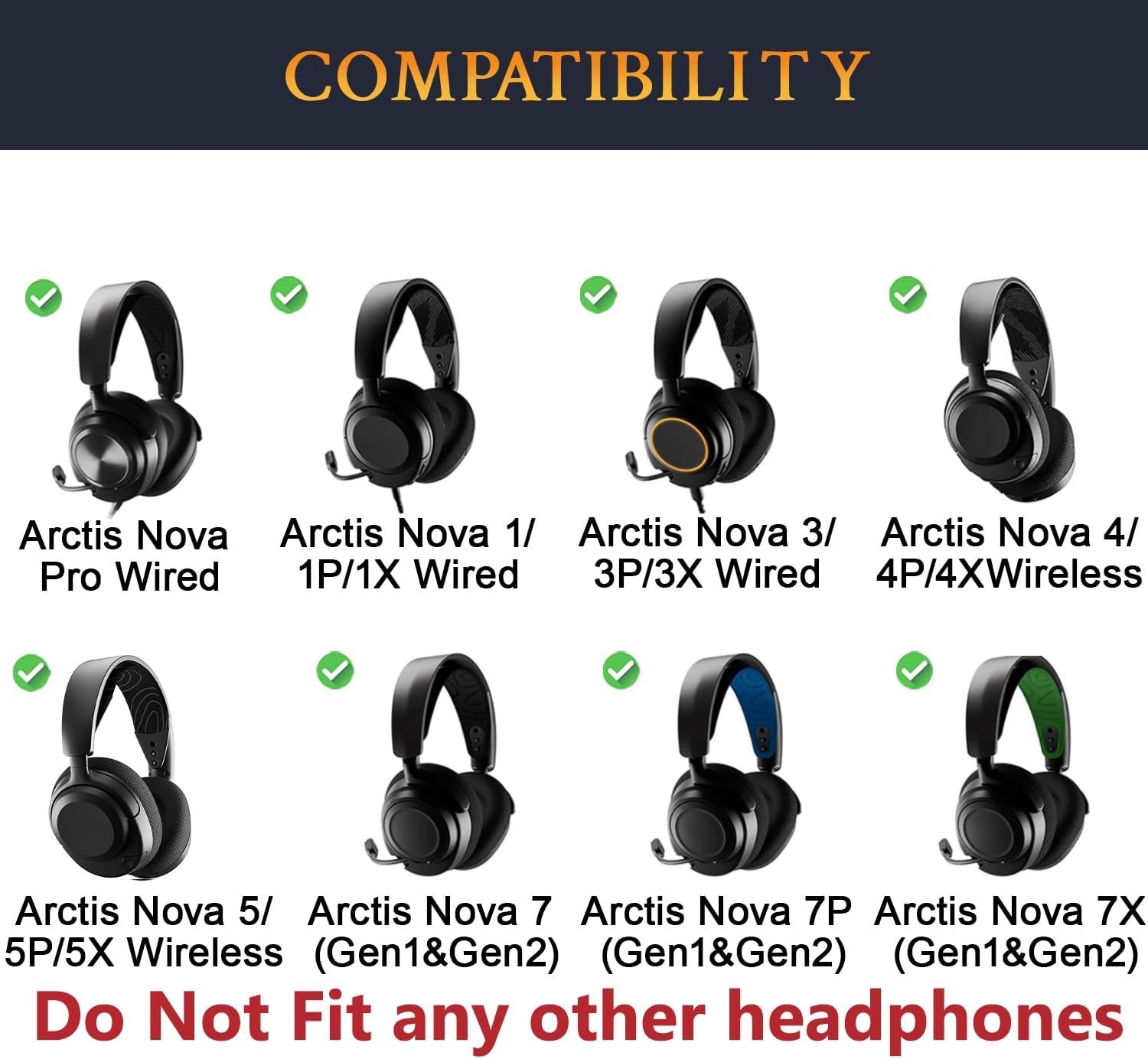 SOULWIT Cooling-Gel Replacement Earpads for Steelseries Arctis Nova Pro Wired, Nova 1/1X/1P/3/3P/3X/4/4P/4X/5/5P/5X/7/7X/7P Headphones, Ear Pads Cushions with Noise Isolation Foam - Black