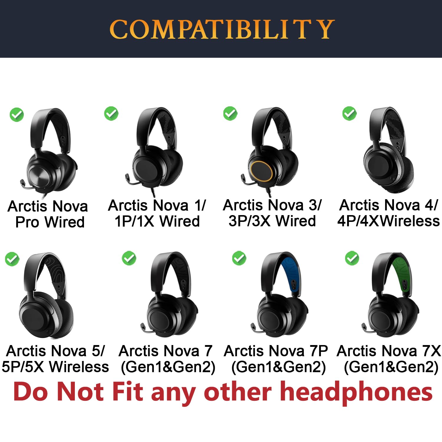 SOULWIT Gel de Refroidissement Mousse Coussin Coussinets pour Steelseries Arctis Nova Pro Wired, Nova 1/1X/1P/3/3P/3X/4/7/7X/7P Casques, Coussinets d'oreille avec Mousse d'isolation phonique