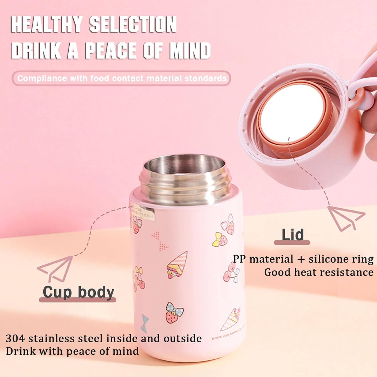 Anime Water Bottle Cute Water Bottle Stainless Steel Vacuum Insulated Coffee Mug Coffee Travel Mug for Hot Drinks - Image 3
