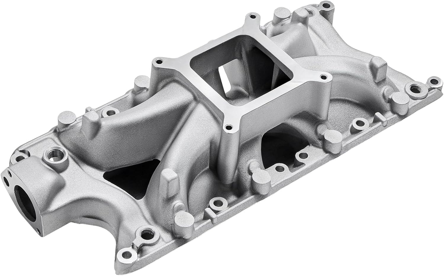 4031 54031 Intake Manifold Aluminum Performance High Rise Single Plane Air Gap Compatible with Ford Windsor Small Block 1962-2001 SBF 221 260 289 302 V8 Engine, 3500-8000 RPM, Silver