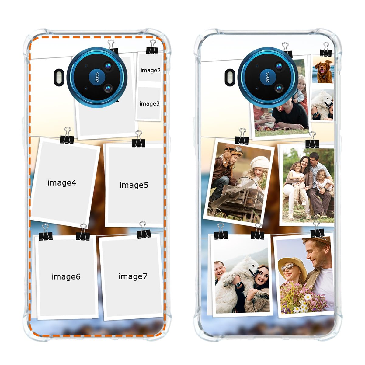 Klsify Custom Multi Photos Collage Phone Case for Nokia 8.3/8 V 5G UW Customized Personalized Multiple Image Text Picture Shockproof Protective Corner Airbag Clear Soft Cover Shell