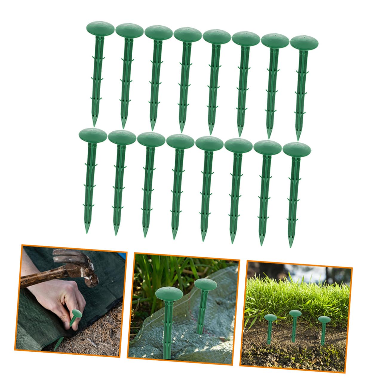Piquets de Fixation au Verts 150 Pièces en Plastique pour Jardin