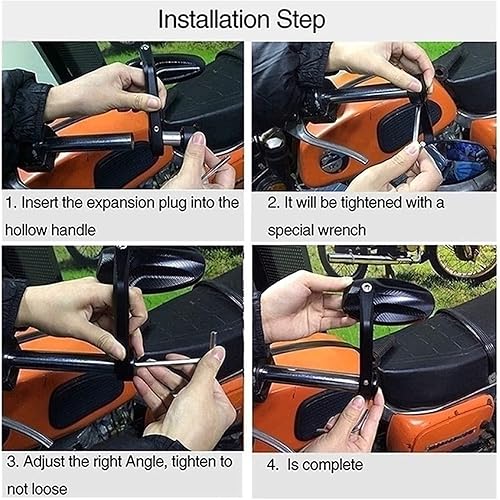 Miniatura 5 de Universal Motorcycl Handle Bar End Rearview Mirror 78" for Kawasaki ZXR400 ZZR600 VERSYS 1000 Z1000 ZX10R ZX12R ZX9R ZG1000 Motorcycle Mirror